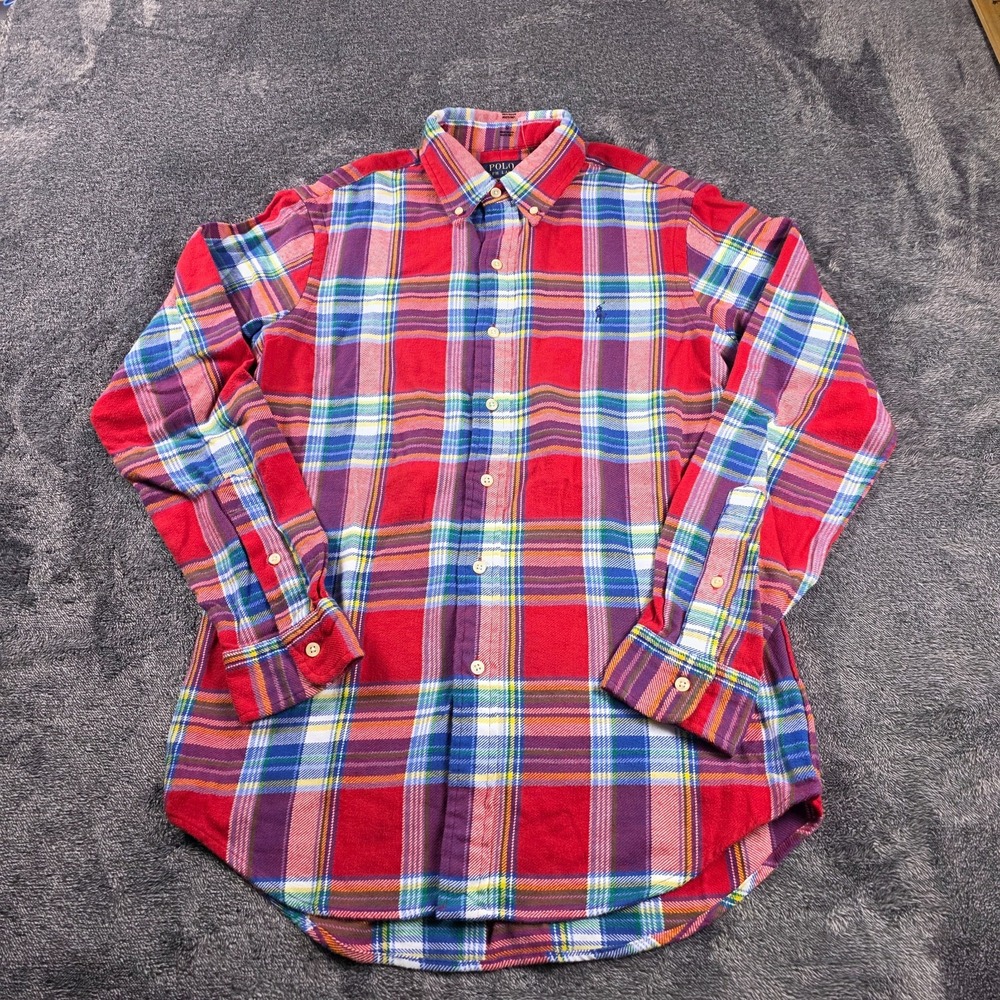 Polo Ralph Lauren Red Plaid Brushed Flannel Shirt Mens S Lumberjack Classic